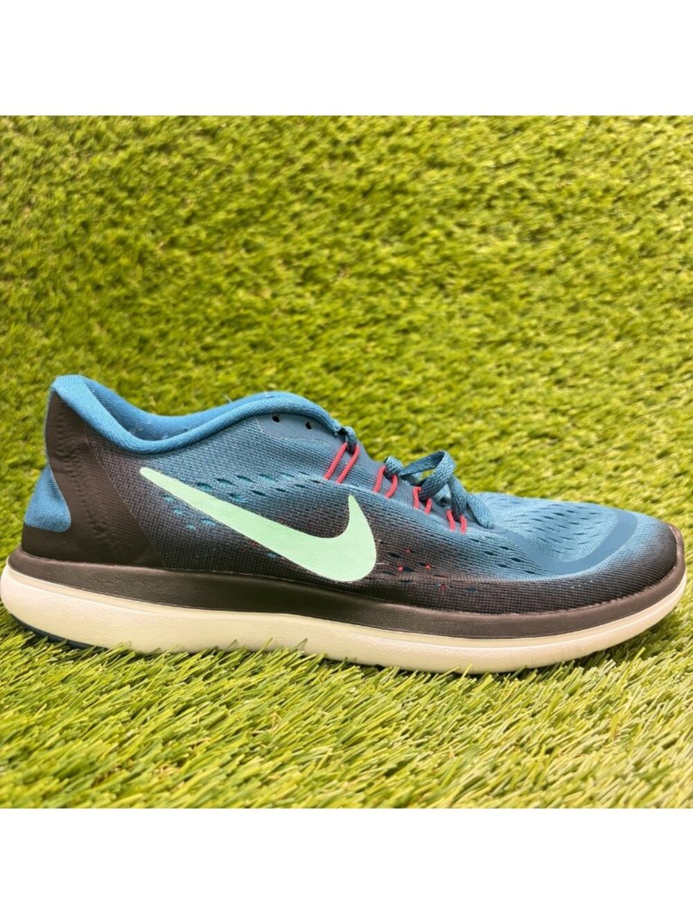 Nike Flex 2017 RN Womens Size 8.5 Blue Black Athletic Running Shoes Sneakers
